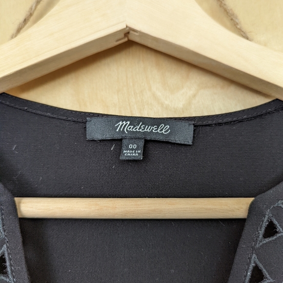 Madewell Black Ballad Laser Cut Shift Dress - Picture 2 of 3